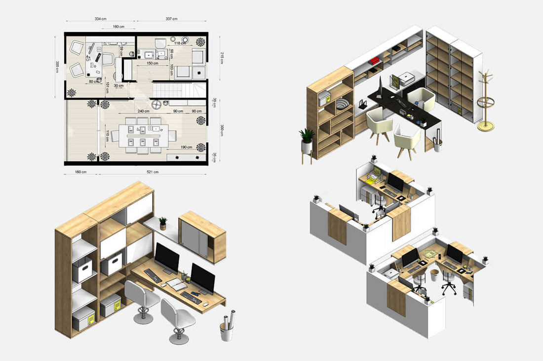 Office Design - Professional Parametric Revit Families LOD300 by Factory268
