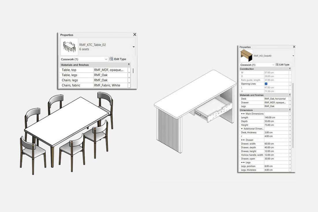 Professional Revit Families by Factory268 - Comparison of Instance Types and Parameters