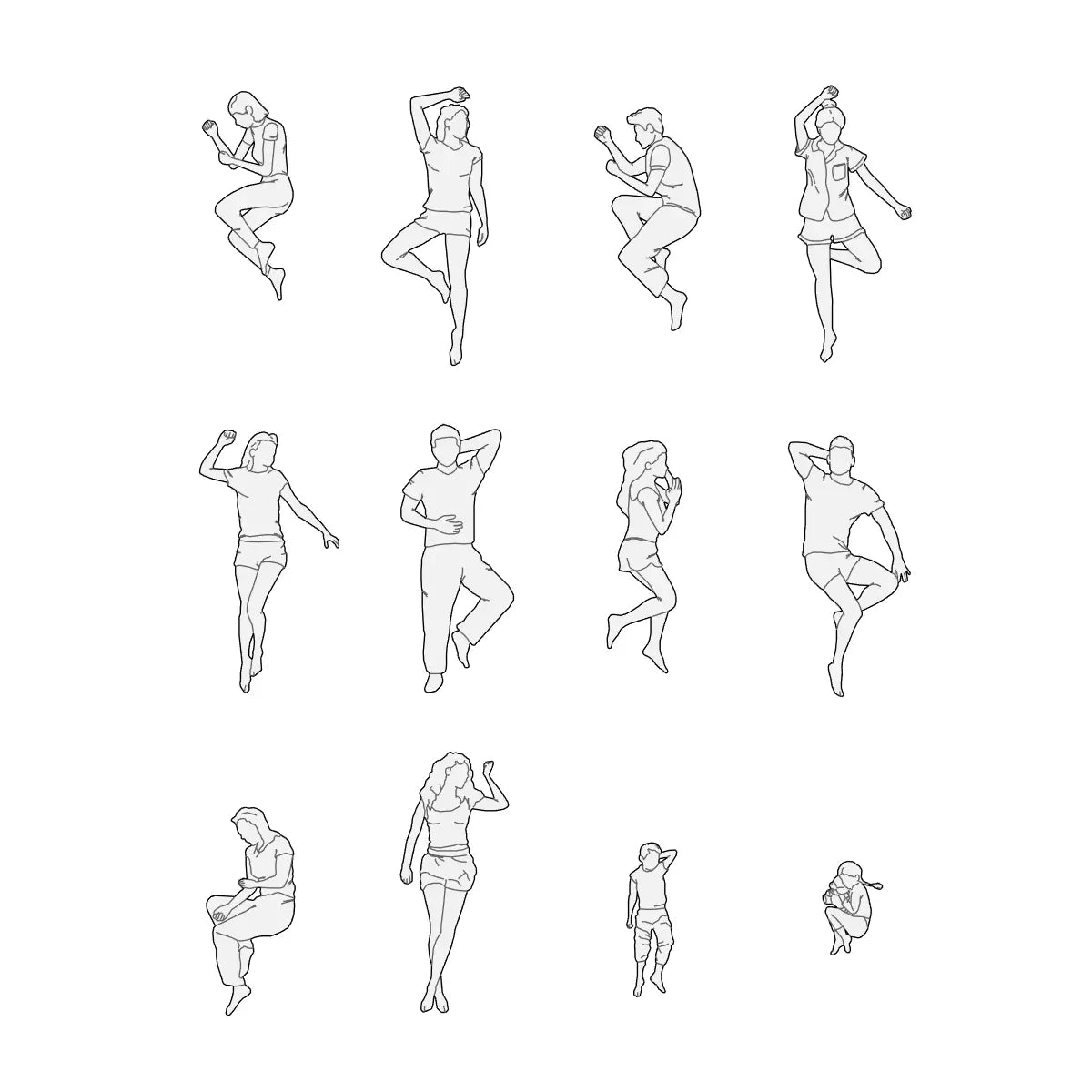 Preview 12 Revit Detail Items Families for Architects & BIM Managers. Male and Female Figures by Factory268