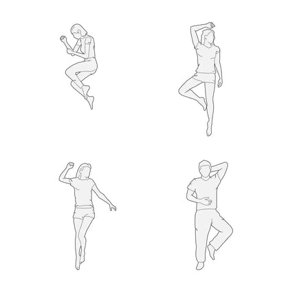 2D People Reclining Pack 01 – Top View | 12 Revit Families
