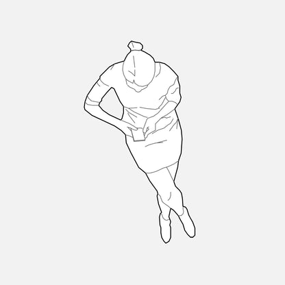 Revit 2D Family, Female Figure in Seated Pose by Factory268