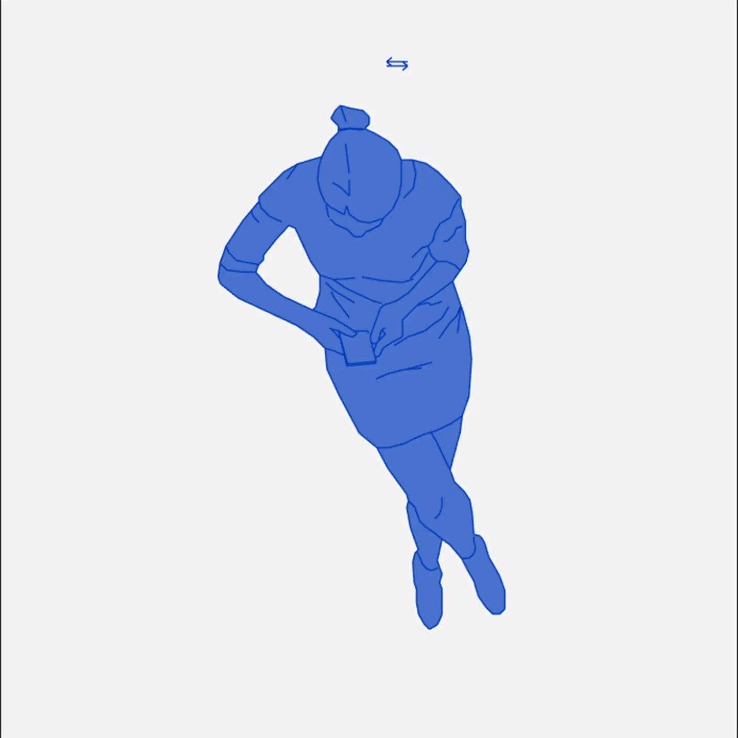 Revit 2D family, female figure in sitting pose — flip harrow command
