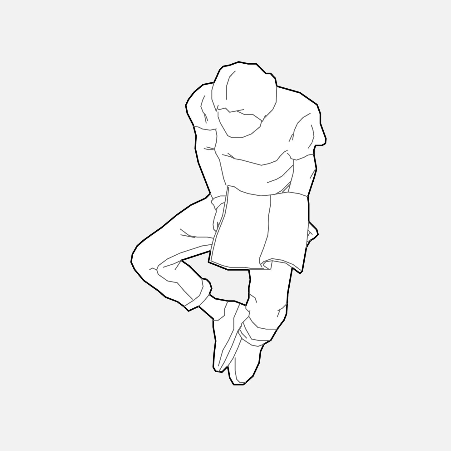 Revit People 2D Family, Male Figure in Sitting Pose by Factory268