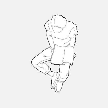 Revit People 2D Family, Male Figure in Sitting Pose by Factory268