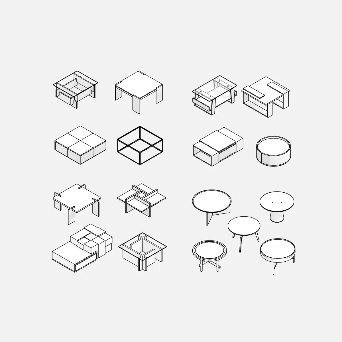 Coffee Tables Collection - Pack01