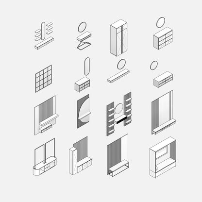 Revit Family Collection Preview: Entryway Furniture - Factory268
