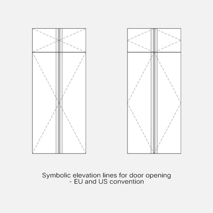 Revit Family by Factory268 - wardrobe for the entrance, symbolic lines of EU/USA opening in the elevation