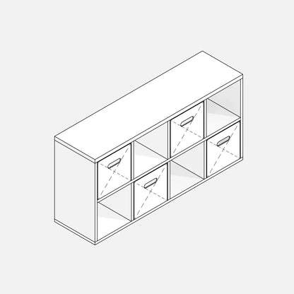 Kitchen Utensil Cabinet — Parametric Revit family, 3D view in Hidden Lines and drawer opening projection lines