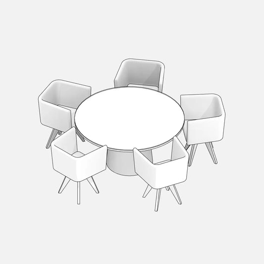 Muestra 🎁 Mesa de cocina redonda con sillas