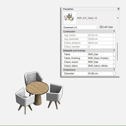 Muestra 🎁 Mesa de cocina redonda con sillas