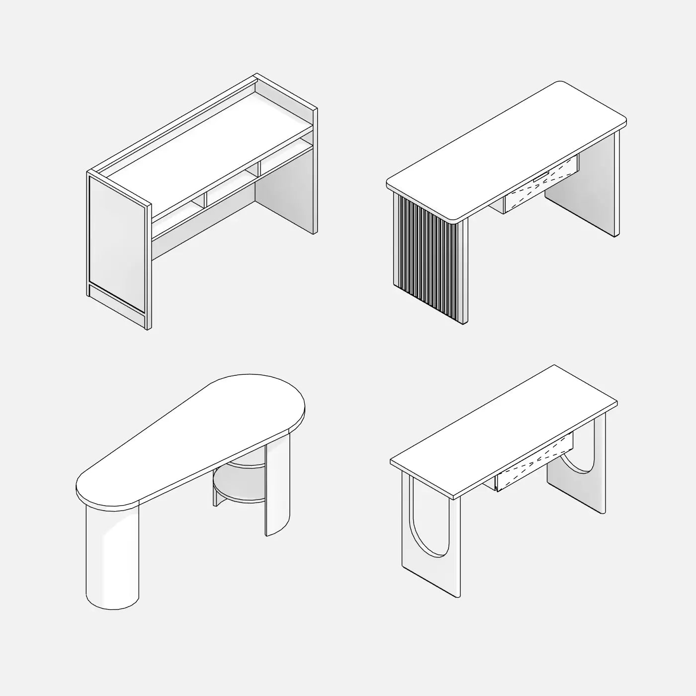Minimalist Desks Collection - Pack01