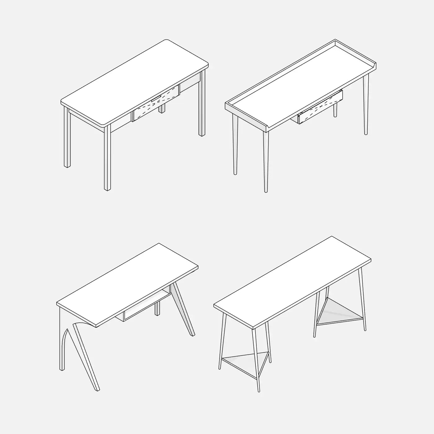 Minimalist Desks Collection - Pack01