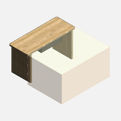 Professional Revit Family, Parametric Home Office Desk, Clearance Area Highlighted - by Factory268