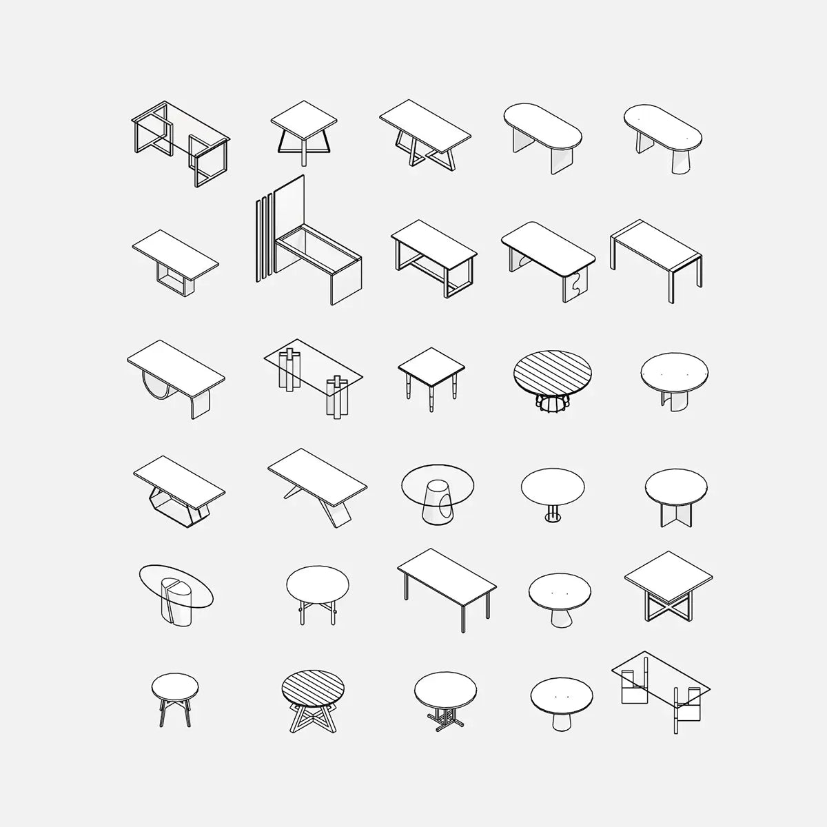 Residential Tables Collection - Pack01