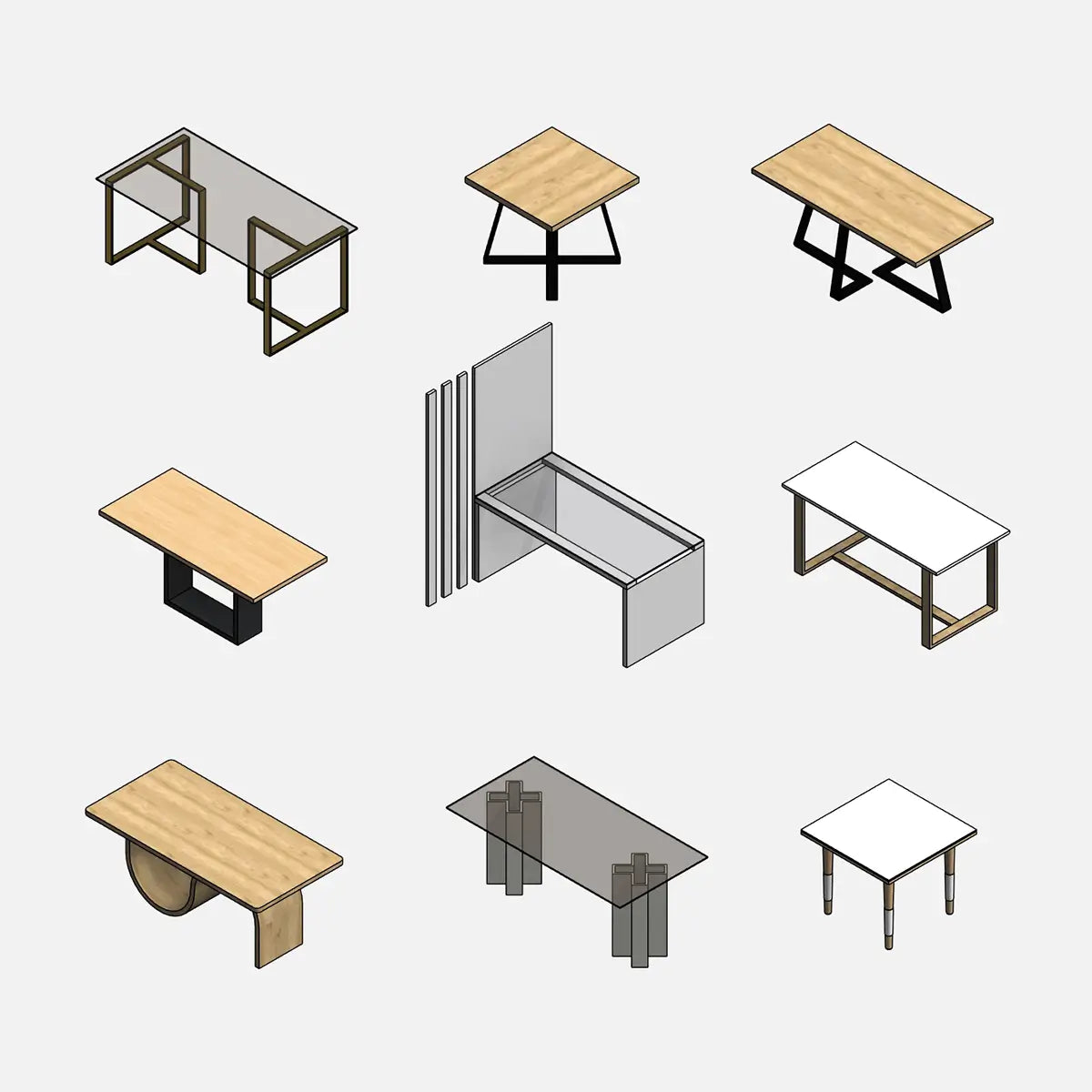 Residential Tables Collection - Pack01