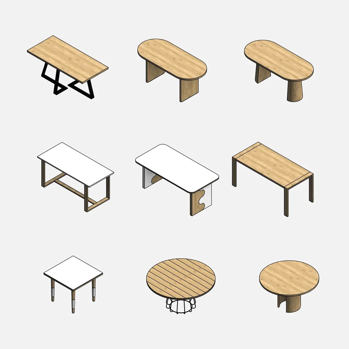 Residential Tables Collection - Pack01