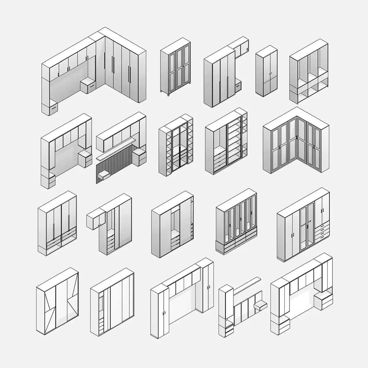 Bedroom Wardrobes - Pack01