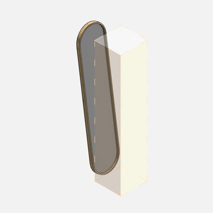 Parametric mirror displayed in 3D with a "real colors" style – clearance volume from the floor to the top edge of the mirror.